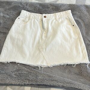 Princess Polly white denim skirt